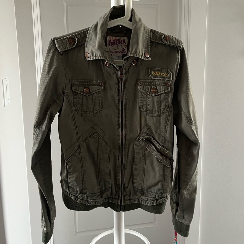 Billabong Olive retro bomber style Jacket